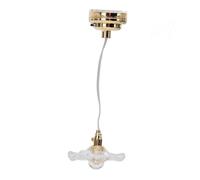 aqxreight Lámpara de Techo para Casa de Muñecas en Miniatura, Bombilla Redonda de Cristal, Lámpara Colgante para Decoración de Casa de Muñecas, Iluminación Amarilla, Decoración de Muebles, 112 16