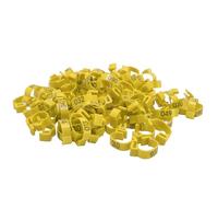 aqxreight Mandas de Pierna de Pollo de 100 Piezas de 20 Mm 001 a 100 Piernas de Identificación de Aves de Corral para Pollitos Palomas de Ganso Amarillo Cada Número a la de Pata de Pollo (YELLOW)