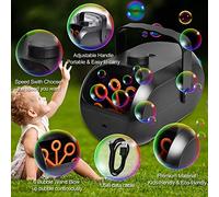 aqxreight Máquina de Burbujas Soplador de Burbujas Automático Fabricante de Recargable Portátil Más de 4800 por Minuto para Niños Fiestas de Niños Pequeños Bodas Cumpleaños Uso en Interiores Al Aire