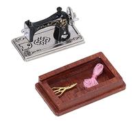 aqxreight Máquina de Coser para Casa de Muñecas, Juguete Retro en Miniatura a Escala 112 para Niños, Muñeca de Juego, Regalo de Decoración del Hogar