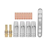 aqxreight MB 15AK Kit de Consumibles de Soldadura MIG 17 Piezas - 4 Copas de Boquilla Cónicas 10 Puntas 2 Llaves Portapuntas - Ajuste de Alta Durabilidad para Soldadura Profesional (17 piezas)