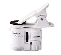 aqxreight Microscopio Portátil para Teléfono Inteligente 60X, Se Puede Sujetar y Sujetar el Microscopio del Teléfono, Lente de para Inteligente, para Móvil, Clamp/Holder para para 60X