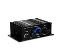 aqxreight Mini Amplificador de Potencia de Audio, Amplificador de Sonido Estéreo de 2 Canales para Automóvil y Hogar, de Altavoz de Entrada Auxiliar Portátil