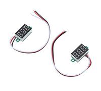 aqxreight Mini Voltímetro Digital de 2 Piezas Probador de Voltaje CC de 3 Cables LED de 0,36 Pulgadas 0,00 V?30,0 V Protección de Conexión Inversa de Actualización de 300 Ms Pantalla Básica Alta Es