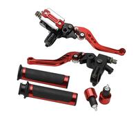 aqxreight Motocicleta 7/8 '' 22 Mm Manillar Freno Cilindro Maestro Palanca de Embrague Juego Izquierdo y Derecho Ajuste Universal para Scooters Bicicleta Deportiva Bicicleta de Carretera ATV (rojo)