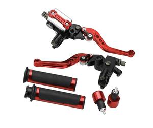 aqxreight Motocicleta 7/8 '' 22 Mm Manillar Freno Cilindro Maestro Palanca de Embrague Juego Izquierdo y Derecho Ajuste Universal para Scooters Bicicleta Deportiva Bicicleta de Carretera ATV (rojo)