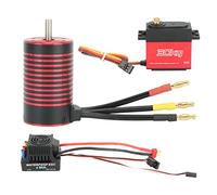 aqxreight Motor sin Escobillas 3660 80A Wire Short Brushless ESC T Plug Version 30kg Servo Set para 1/10 1/8 RC Car 2600KV par de Potencia Estable Eje El Polo de par del Cojinete Adopta 4 Diseños