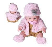 aqxreight Muñeca Reborn de 12 Pulgadas, Niña Blanca con Peso de Cuerpo Suave, Pijama Floral y Sombrero, Juguete Realista para Recién Nacidos, Regalos para Niños, Navidad, Actividades Preescolares