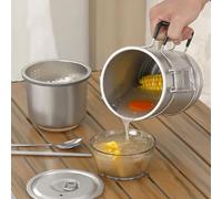 aqxreight Olla de Cocina para Acampar Portátil de Acero Inoxidable 304, Olla de Multifuncional de Gran Capacidad con Extraíble, el Cuerpo para Acampar Hizo que el 304 Fuera un Ayudante Cómodo de