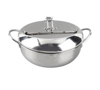 aqxreight Olla Freidora de Acero Inoxidable con Freidora Japonesa para Cocina Casera, Compatible con Estufas de Gas e Inducción, Olla para Cocinar Uniformemente (Tamaño L 24 cm/9,4 pulgadas)
