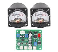 aqxreight Panel de Medidor VU de 2 Piezas, Luz Trasera Cálida, Placa Controladora de Amplificador de Grabación con Cable para Conectar un Conveniente Panel de Medidor VU, Kit de, con Placa