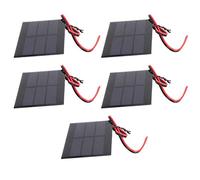aqxreight Panel Solar de 5 uds., 0,65 W, 1,5 V, Tablero de Células Solares con Cable de 30cm para, Juguetes Solares, Luces, Solución de Energía Portátil para Exteriores