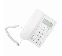 aqxreight Pantalla LCD Teléfono con Cable Semi Manos Libres con Altavoz Teléfono con Cable con Alarmas de 3 Grupos - Negro Semi Manos Libres Cuando Se Presiona Claramente Función Exterior de (White)