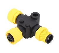 aqxreight para Conector NMEA 2000 Marine T 5 Pines IP67 Conexión Estable Cable Troncal Terminador en T para Redes Amarillo 2000 Conversación Pr para Conector NMEA Tpara tee (Yellow)