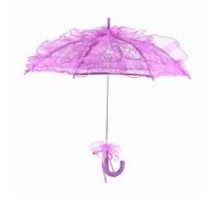 aqxreight Paraguas de Encaje Nupcial para Decoración de Fiestas de Fotografía de Boda Elegante Dosel de Algodón con Marco Resistente Abierto y Cerrado Multicolor (PURPLE)