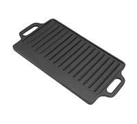 aqxreight Parrilla Parrilla para el Hogar de Hierro Fundido Téppanyaki Placa Engrosada Rectangular Barbacoa de Doble Cara 51x23cm Filete de Pollo a en P Rejilla (51x23CM)