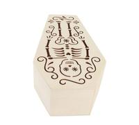 aqxreight Pequeña Caja de Ataúd de Madera para Decoración de Halloween, Entierro de Mascotas o Manualidades de bricolaje: Ataúd de Madera Compuesta sin Terminar de Estilo Gótico para Fiestas
