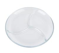 aqxreight Plato de Cena Dividido Plato de Vidrio Templado de Refrigerio Reutilizable Vajilla Liviana para Pasteles Fruta y Colisión Anticorrosión Alta que la Alta Hecha del Vidrio Es de Dividido