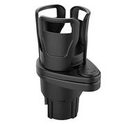 aqxreight Portavasos Multifuncional Ajustable 2 en 1 para Asiento de Coche, Adaptador Expansor para Botella de Agua, Bebida, café, Almacenamiento de Alimentos Es Fácil de Almacenar (negro mate)