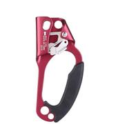 aqxreight Protector de Elevador de Mano Derecha para Escalada de Montañismo Al Aire para Cuerda de 8 13 Mm, Aleación de Aluminio y Magnesio, Rojo/Negro, Equipo Profesional para Trabajos de Escalada