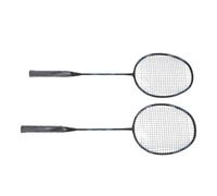 aqxreight Raqueta de Bádminton de Aluminio de Carbono de una Pieza, Juego de Raqueta de Bádminton Ligera y Resistente con Pelota para Entrenar para Hombres y Mujeres, Marco Negro Rojo, Estabilidad