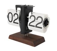 aqxreight Reloj de Escritorio con Tapa, Diseño Retro Mecánico Automático con Giro de Página, Números Grandes, para Decoración de Mesa, Sala de Estar o Regalo