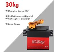 aqxreight Servo Digital de 30 Kg Servo de Engranaje de Metal Resistente Al Agua para Coches RC a Escala 1/8 1/10 /12 Manipulador de Barco Robot con Brazo de 25T sin Velocidad - - Coche Pico para