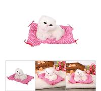 aqxreight Super Lindo Simulación Que Suena Gatitos Sentados Gatos Juguetes de Peluche Muñeca Navidad Blanco Este Gato Hace el Bo Gatito Juguete de Peluche Gatito Juguetes de Gato Juguete de de (Un
