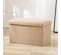 aqxreight Taburete Otomano con Reposapiés Plegable de Tela, Caja de Almacenamiento Multifuncional Plegable para Sala de Estar, Dormitorio, Oficina, Gris, Suave, Ahorro de Espacio (Grande)