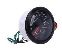 aqxreight Tacómetro 3 en 1 de 85 Mm 8000 Rpm 40 a 120 ℃ Temperatura del Agua 0 a 10 Bar Presión de Aceite Retroiluminación de 7 Colores para Automóvil Camión Barco Esfera Negra Bisel Plateado CX8289