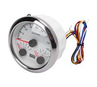 aqxreight Tacómetro 3 en 1 de 85 Mm 8000 Rpm 40 a 120 ℃ Temperatura del Agua 0 a 10 Bar Presión de Aceite Retroiluminación de 7 Colores para Automóvil Camión Barco Esfera Negra Bisel Plateado CX8289