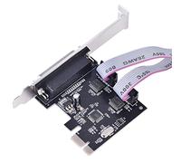 aqxreight Tarjeta Adaptadora PCIe a 2 Puertos DB9 RS232 y Conector DB25 | 2.5Gbps PCI x1 interface, DOS compatible, desktop computer use, serial parallel port expansion