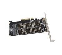aqxreight Tarjeta Adaptadora PCIE NVMe Dual M.2 para SSD - 2 Ranuras X4 32 Gbps de Velocidad Completa - Compatible con PCIE 3.0/4.0 - Convertidor de Disco Duro M Key para Juegos y Edición de Vídeo