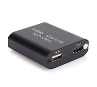 aqxreight Tarjeta de Vídeo con Salida, Entrada 4K, Salida 1080P, USB 2,0, UVC, UAC, Compatible con Transmisión en, Grabación, Juegos, OBS, VLC, OS X (Black)