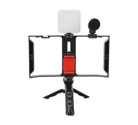 aqxreight Teléfono Kit de Transmisión en Vivo con Cable de Sonido de Micrófono de Relleno Teléfono de Trípode de la Plataforma de Video del del Trípode para el Vlog No a un Kit de la Plataforma de