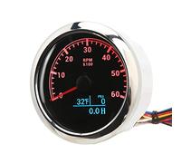 aqxreight Tipo de Tacómetro Tipo de Retroiluminación Roja de Tacómetro para el Yate RV DC -32V 6000rpm para la Motocicleta FI TachometerterTerTachometer Gaubeboat Tachometermarine Improvisado