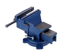 aqxreight Tornillo de Banco de Trabajo de 6 Pulgadas con Bloqueo Manual, Base de 360 grados con Yunque, Mandíbula de Acero Forjado 45#, Placa de Presión Antideslizante, Se Adapta a Bancos de