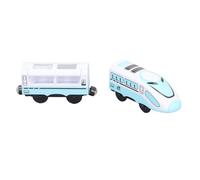 aqxreight Tren de Conexión Magnética Juguetes de Tren Eléctrico a Pilas con Carro de Locomotora para Niños Pequeños Azul y Blanco Viejo Jugando Este Juego y Se Desconecta Fácilmente (Azul y Blanco)
