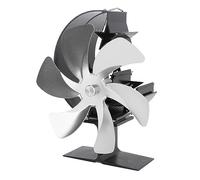 aqxreight Ventilador de Estufa Ventilador de Seis Aspas Accionado por Calor para una Circulación Rápida Diseño de Media Luna para un Calentamiento Eficiente (Silver)