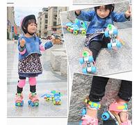 aqxreight [Yue Xing Hui] Patines de Ruedas de Doble Hilera para Niños de 3 a 12 Años, Vibrante, Se Adapta a Zapatos de Talla 18 a 23 Cm, Diseño de Fijación Directa Al Zapato (#2)