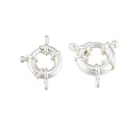 Aqxyedc 10 unids 15 mm 925 Plata esterlina/Platino/Gancho de Anillo de Anillo de Resorte de latón for Collar Conectores de Cadena de Pulsera Bricolaje Producir joyería wanglan(925 Sterling Silver_