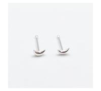 Aqxyedc 925 plata esterlina pequeña Luna nariz Pin Stud Piercing joyería Nariz 20 unids/pack wanglan(final de bola plateada)