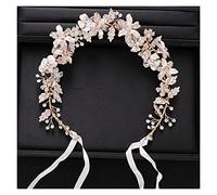 Aqxyedc Accesorios for el cabello de boda de moda, diadema de cristal con diamantes de imitación dorados, Tiara nupcial, diadema de boda, accesorios de joyería hechos a mano wanglan(Gold-color)