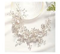 Aqxyedc Boda diadema de plata color cristal tiara hecho a mano novia tocado hoja hoja joyería de pelo diadema de novia Accesorios for el cabello wanglan(Silver)