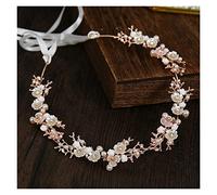 Aqxyedc Boda Hecho a mano Cáscara de Cáscara Cristal Inmigo Pearl Headband Brides Tiara Tocado Novia Accesorios for el cabello wanglan