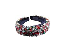 Aqxyedc Boho magnífico complejo diamante acolchado diadema barroco banda de lujo cristal hairbands mujeres Rhinestone Tiara Bling Accesorios for el cabello706 wanglan(30)