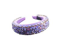 Aqxyedc Boho magnífico complejo diamante acolchado diadema barroco banda de lujo cristal hairbands mujeres Rhinestone Tiara Bling Accesorios for el cabello706 wanglan(33)
