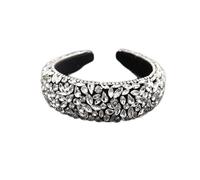 Aqxyedc Boho magnífico complejo diamante acolchado diadema barroco banda de lujo cristal hairbands mujeres Rhinestone Tiara Bling Accesorios for el cabello706 wanglan(5 UK)
