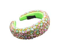 Aqxyedc Boho magnífico complejo diamante acolchado diadema barroco banda de lujo cristal hairbands mujeres Rhinestone Tiara Bling Accesorios for el cabello706 wanglan(7 UK)