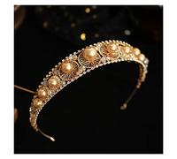 Aqxyedc Color de oro Perla Rhinestone Hoop Hoop Hairband Cabeza Joyería Accesorios de boda for novia Accesorios for el cabello for mujeres wanglan